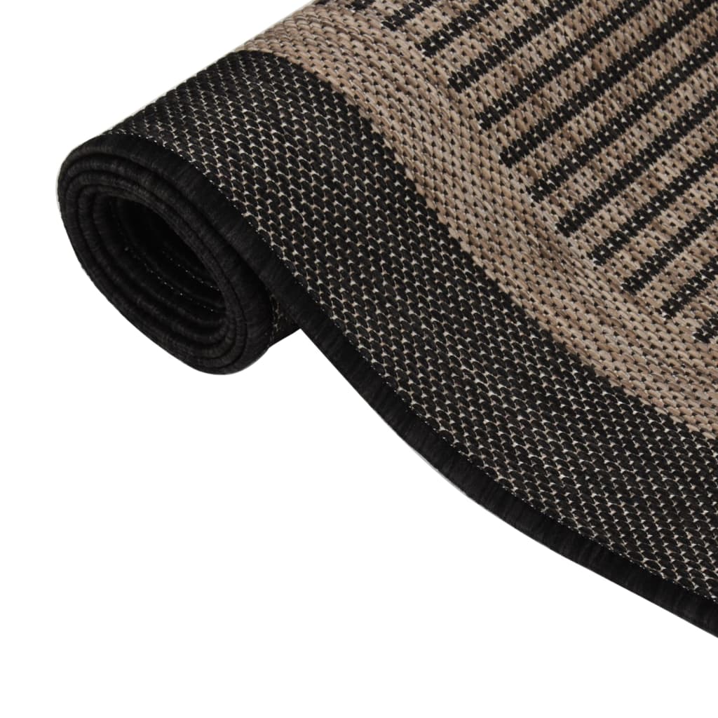 Vidaxl tappeto esterno piatto intrecciato 100x200 cm marrone scuro