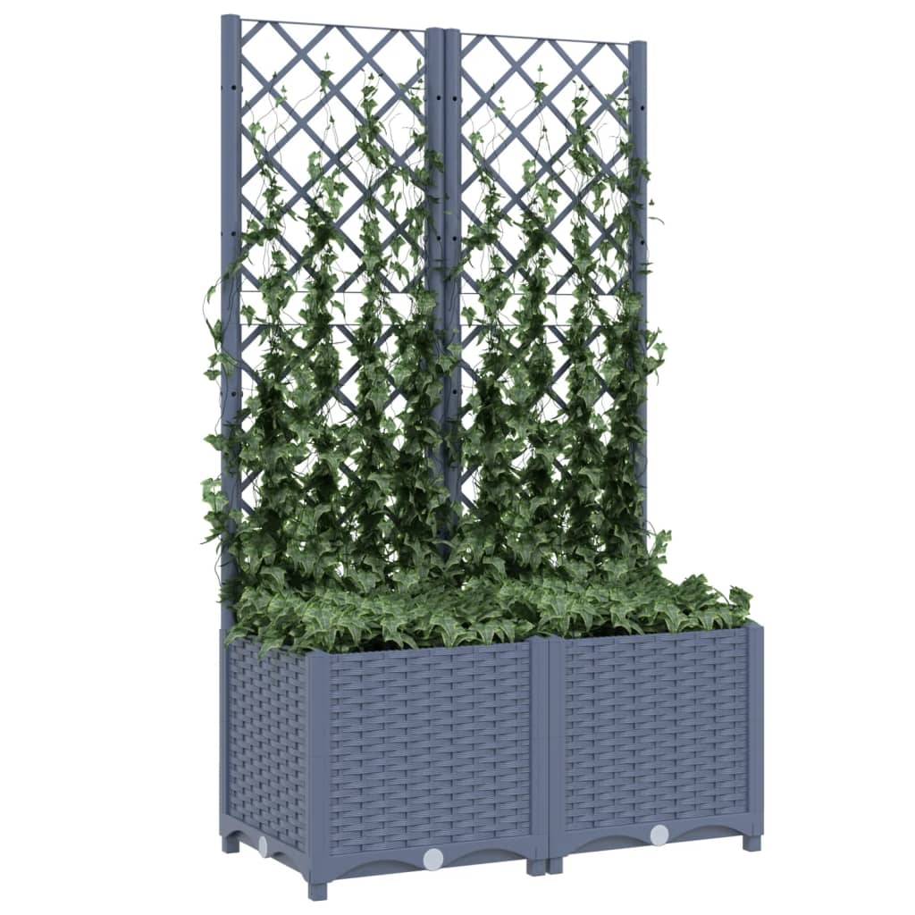 Vidaxl fioriera con slat 80x40x136 cm in polipropene grigio scuro