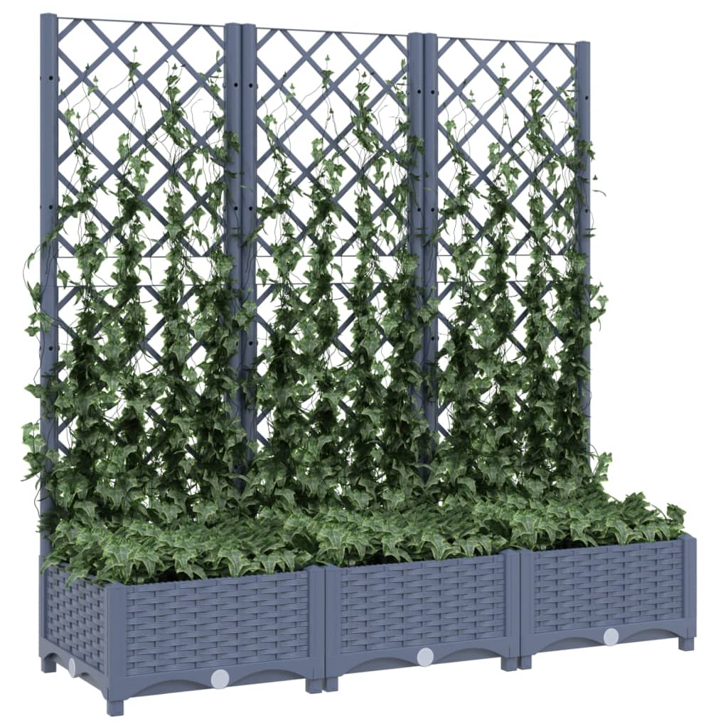 Scatola di pianificazione Vidaxl con slat work 120x40x121,5 cm in polipropene grigio scuro