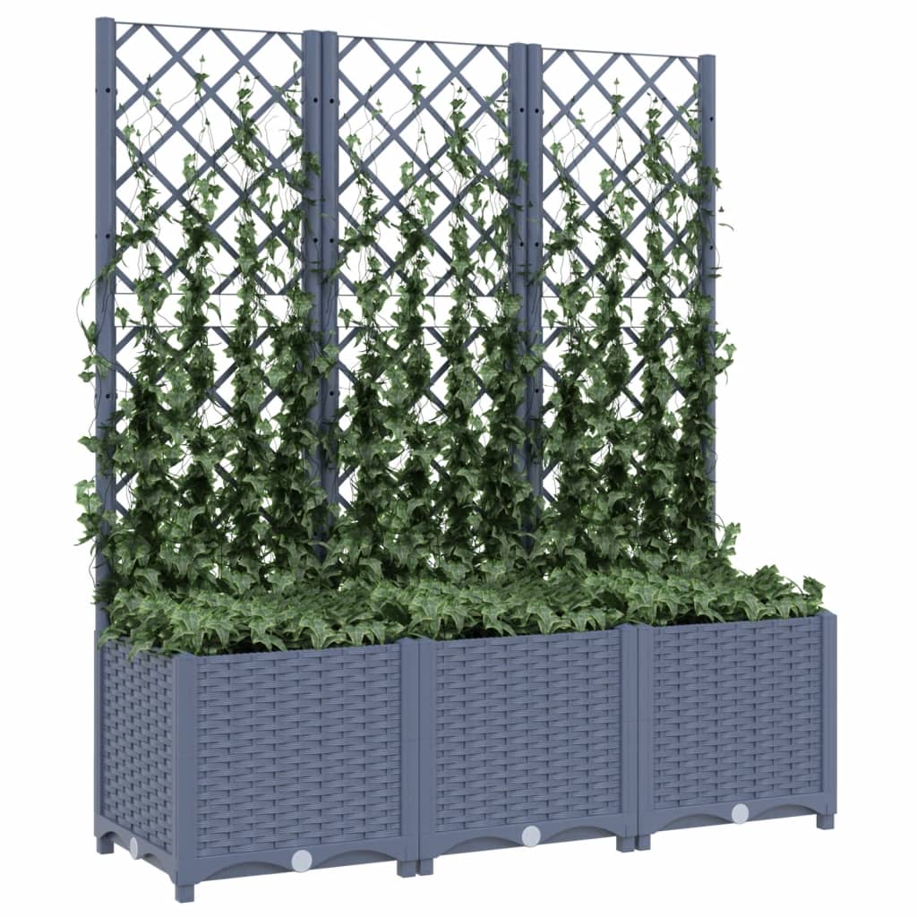 Vidaxl fioriera con slat work 120x40x136 cm polipropene grigio scuro