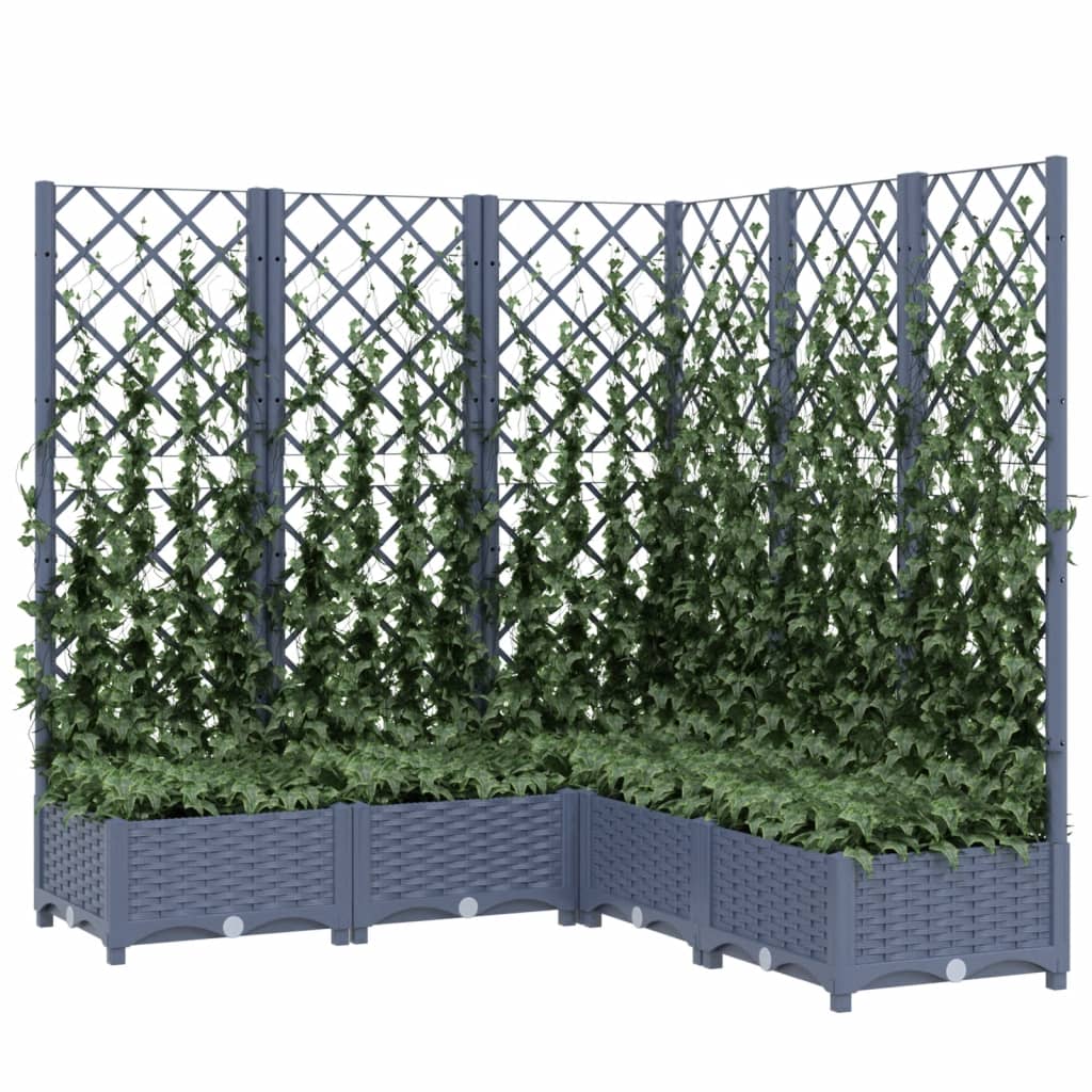 Vidaxl Planning Box con Slat Work 120x120x121.5 cm Polypropene Dark Grey