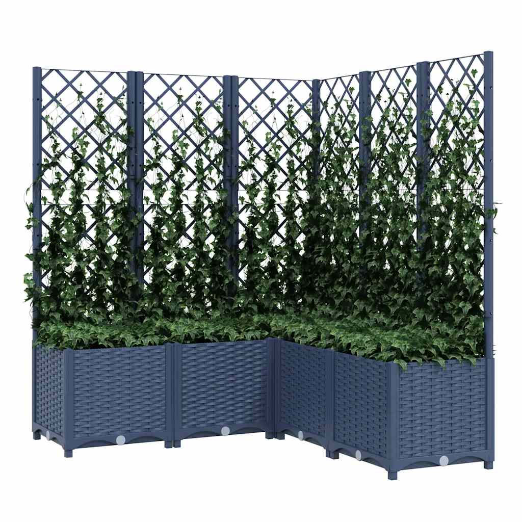 Plantador Vidaxl con Slat Work 120x120x136 CM Polypropene Dark Grey