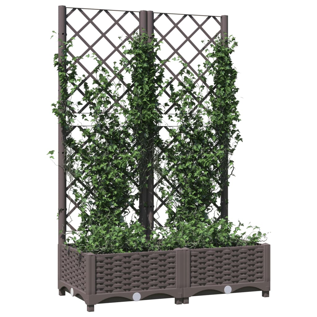 Vidaxl Fiorter con slat 80x40x121,5 cm in polipropene marrone