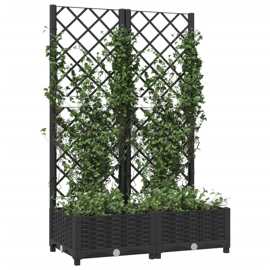 Vidaxl Planning Box con SLAT 80x40x121.5 cm Polypropene Negro