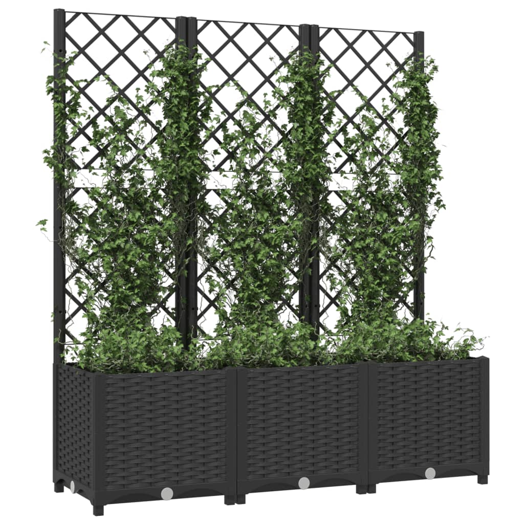 Vidaxl Plannet con slat work 120x40x136 cm polipropene nero
