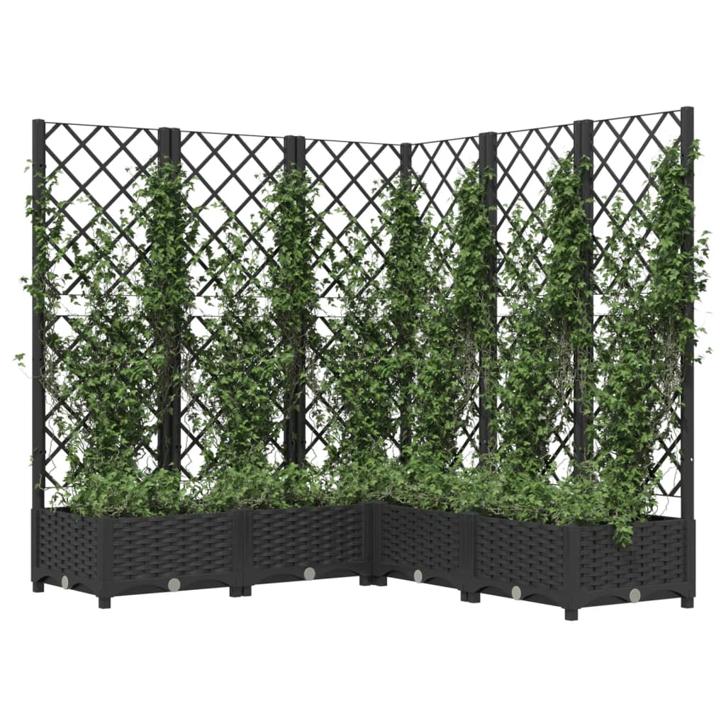 Vidaxl Plannet con slat work 120x120x121,5 cm polipropene nero