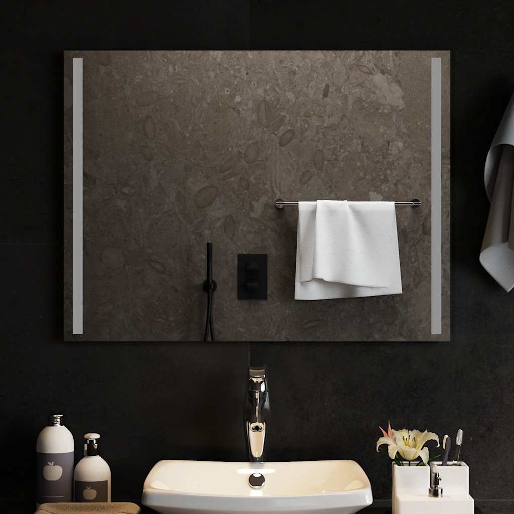 VIDAXL Specchio da bagno LED 80x60 cm