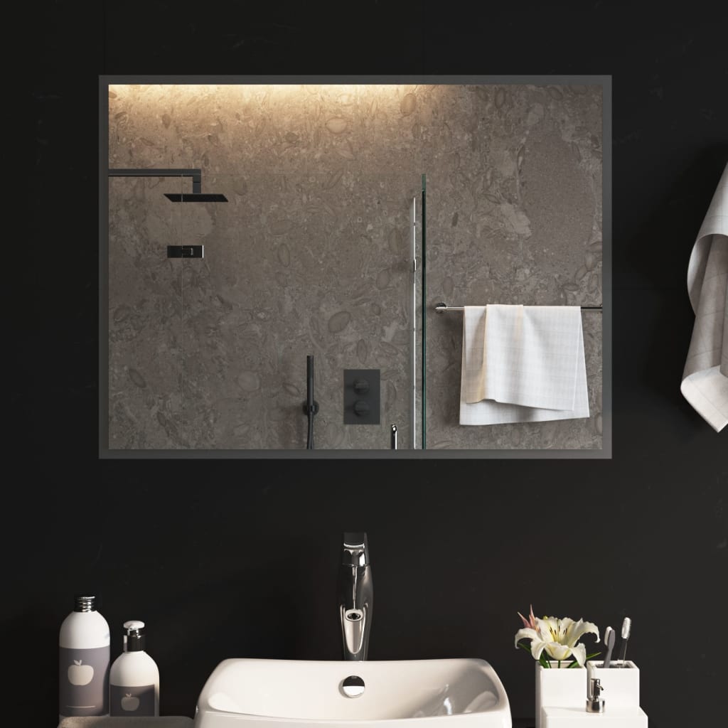 VIDAXL Specchio da bagno LED 80x60 cm