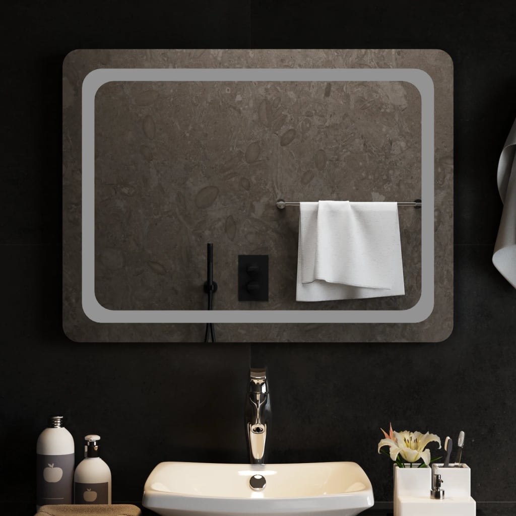VIDAXL Specchio da bagno LED 80x60 cm