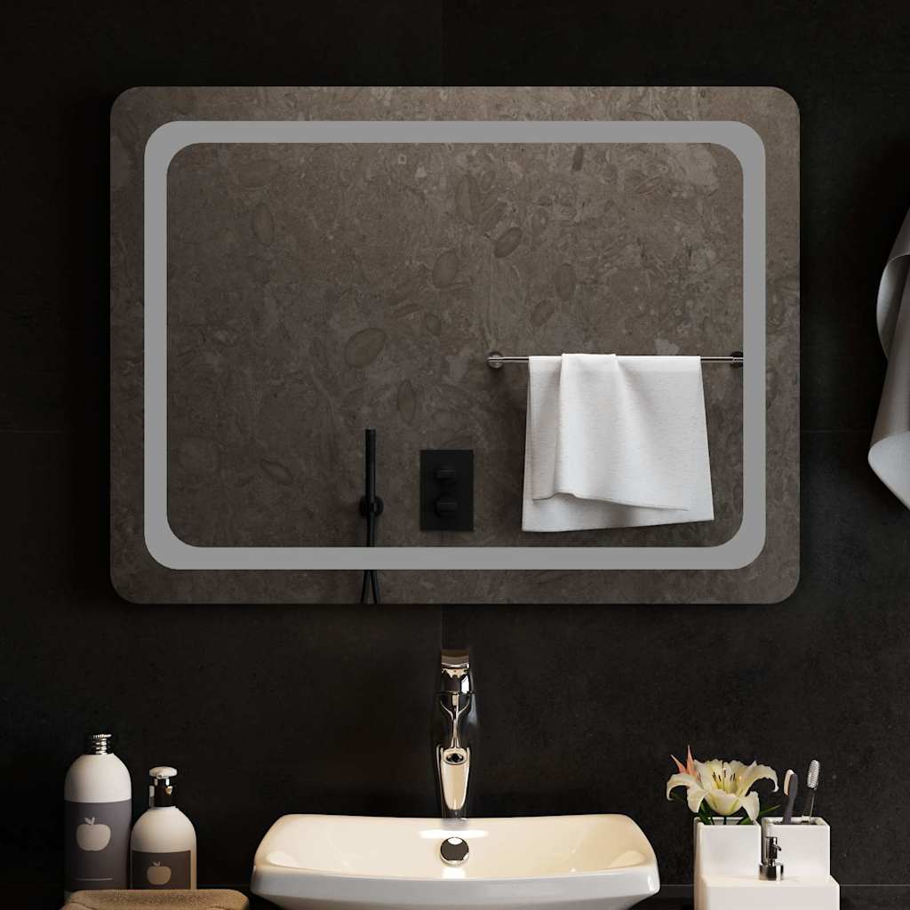 VIDAXL Specchio da bagno LED 80x60 cm