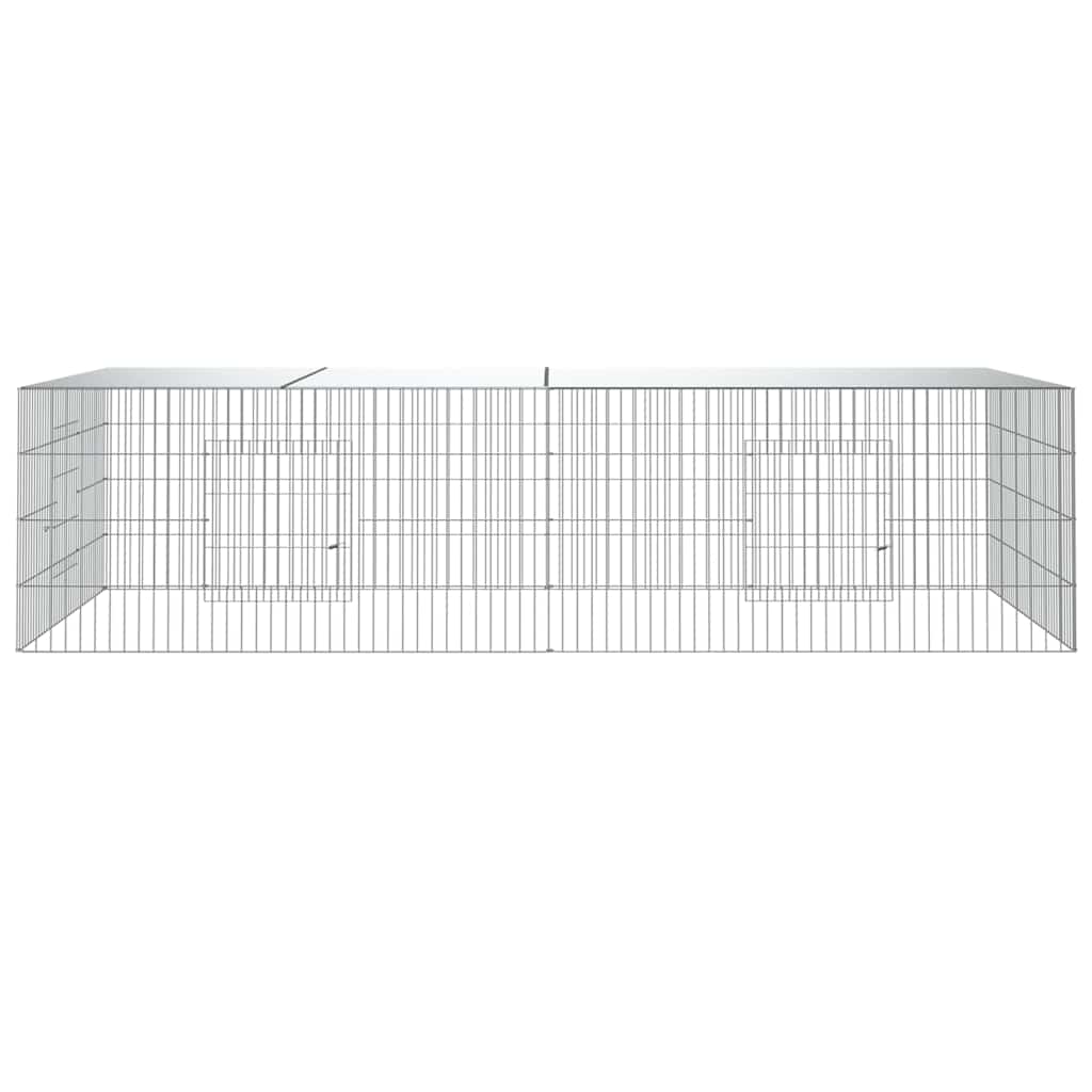 Cage di coniglio Vidaxl con 2 pannelli 220x110x55 cm galvanizzato