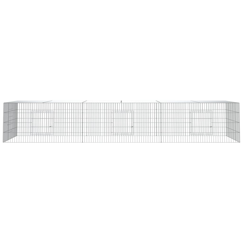 Cage di coniglio Vidaxl con 3 pannelli 325x109x54 cm galvanizzato