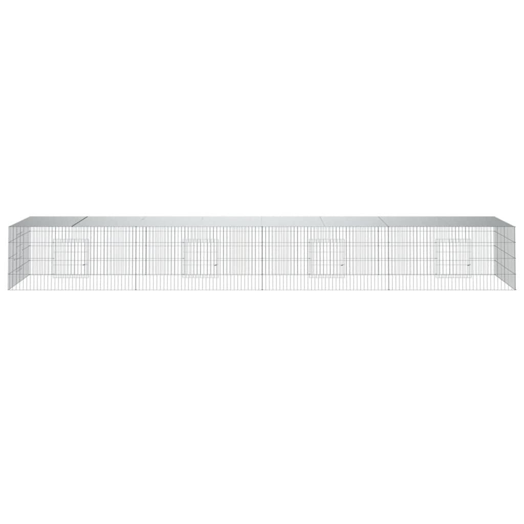 Jaula de conejo Vidaxl con 4 paneles 433x109x54 cm de hierro galvanizado