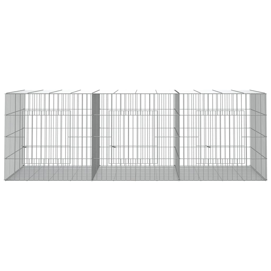 Cage di coniglio Vidaxl con 3 pannelli 163x79x54 cm galvanizzato