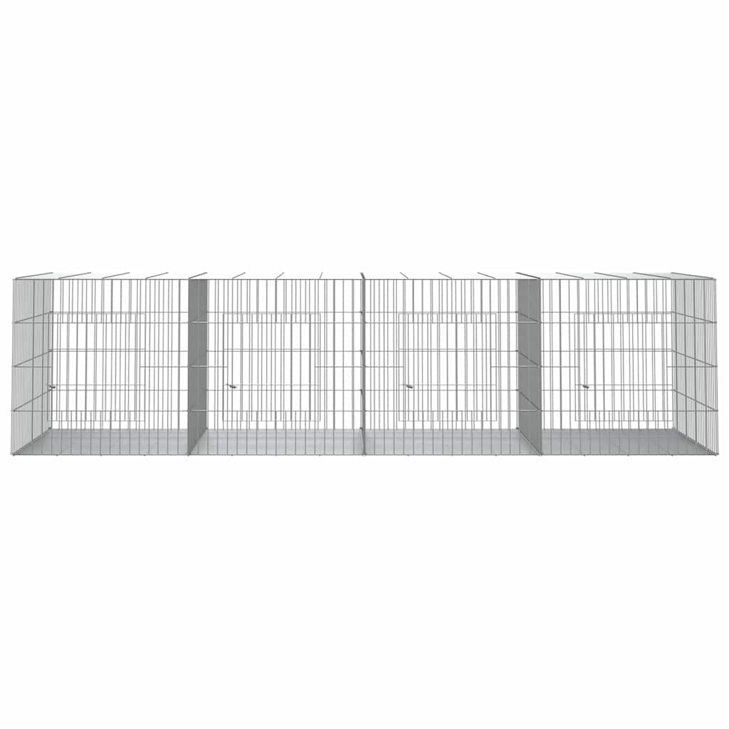Vidaxl konijnenkooi met 4 panelen 217x79x54 cm gegalvaniseerd ijzer