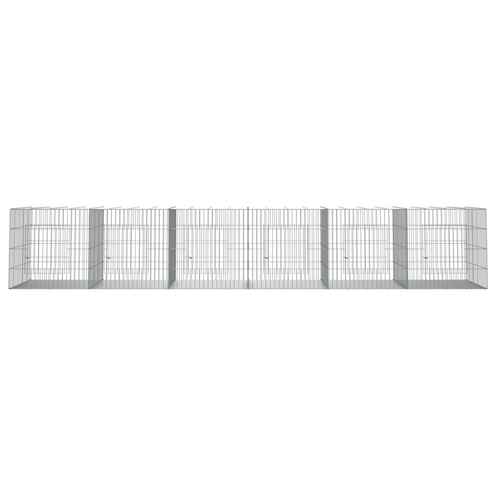 Vidaxl Cage di coniglio con 6 pannelli 327x79x54 cm galvanizzato