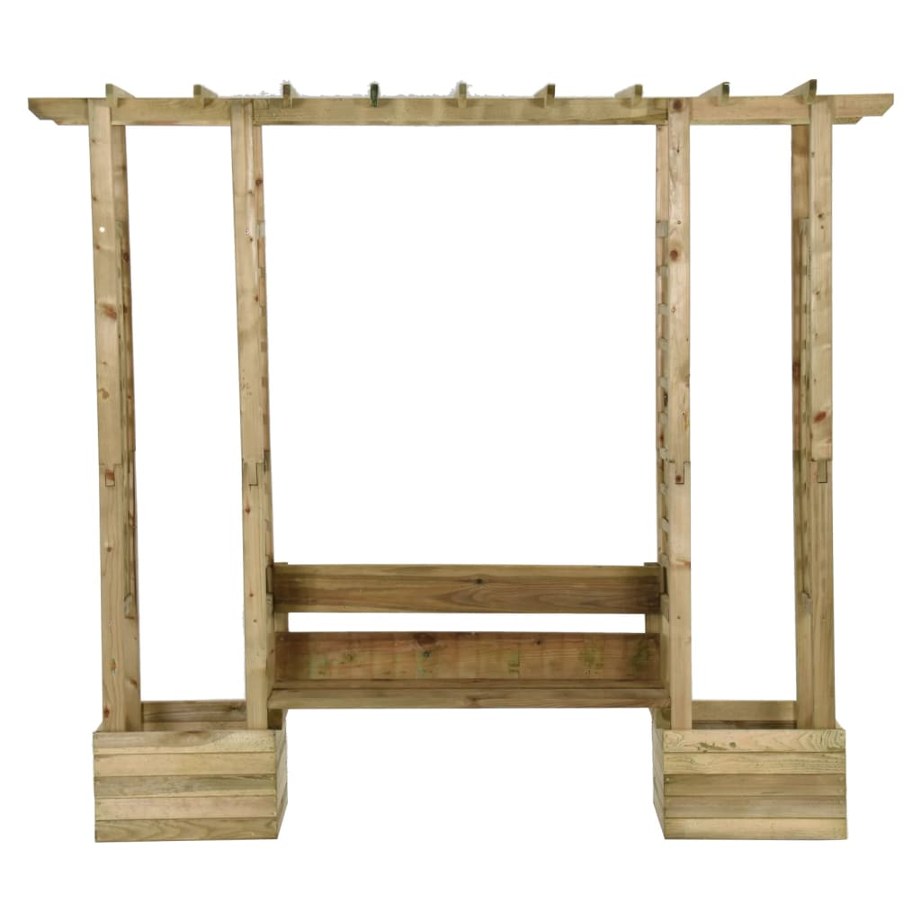 Vidaxl pergola con divano e fioriere impregnate di pino