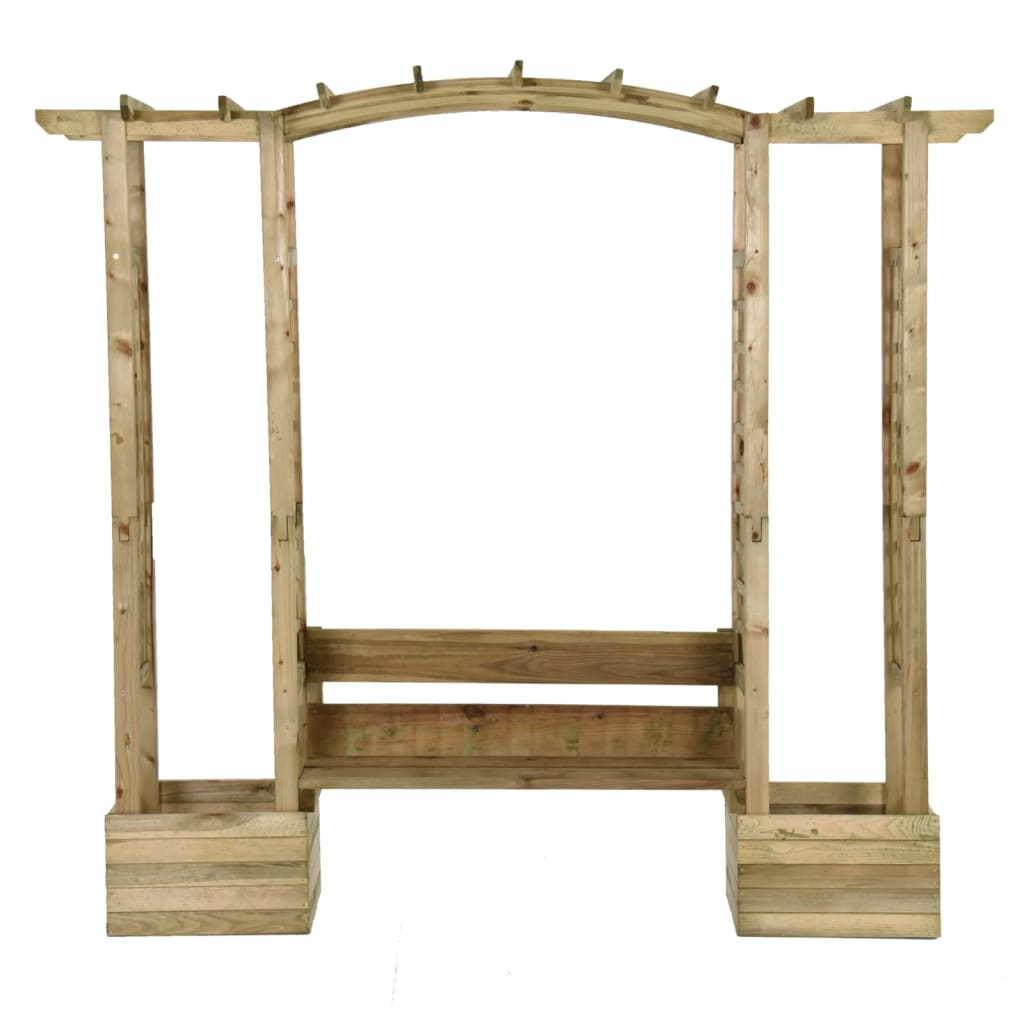 Vidaxl Pergola con sofá y plantadores impregnados de pino