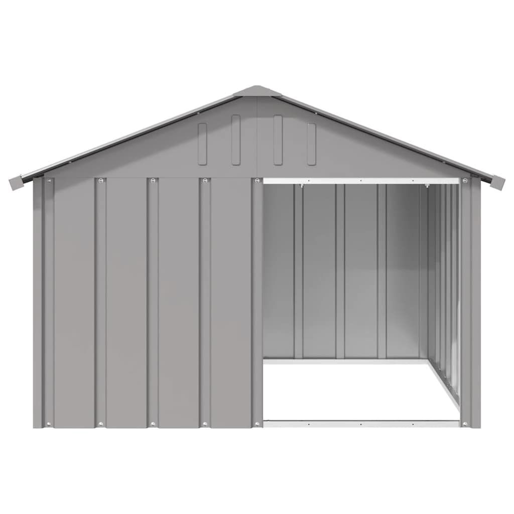 Vidaxl Dog Loft 116.5x103x81.5 cm grigio in acciaio zincato