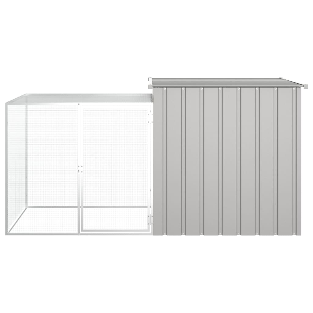 Vidaxl Chicken Coop 200x91x100 cm grigio galvanizzato