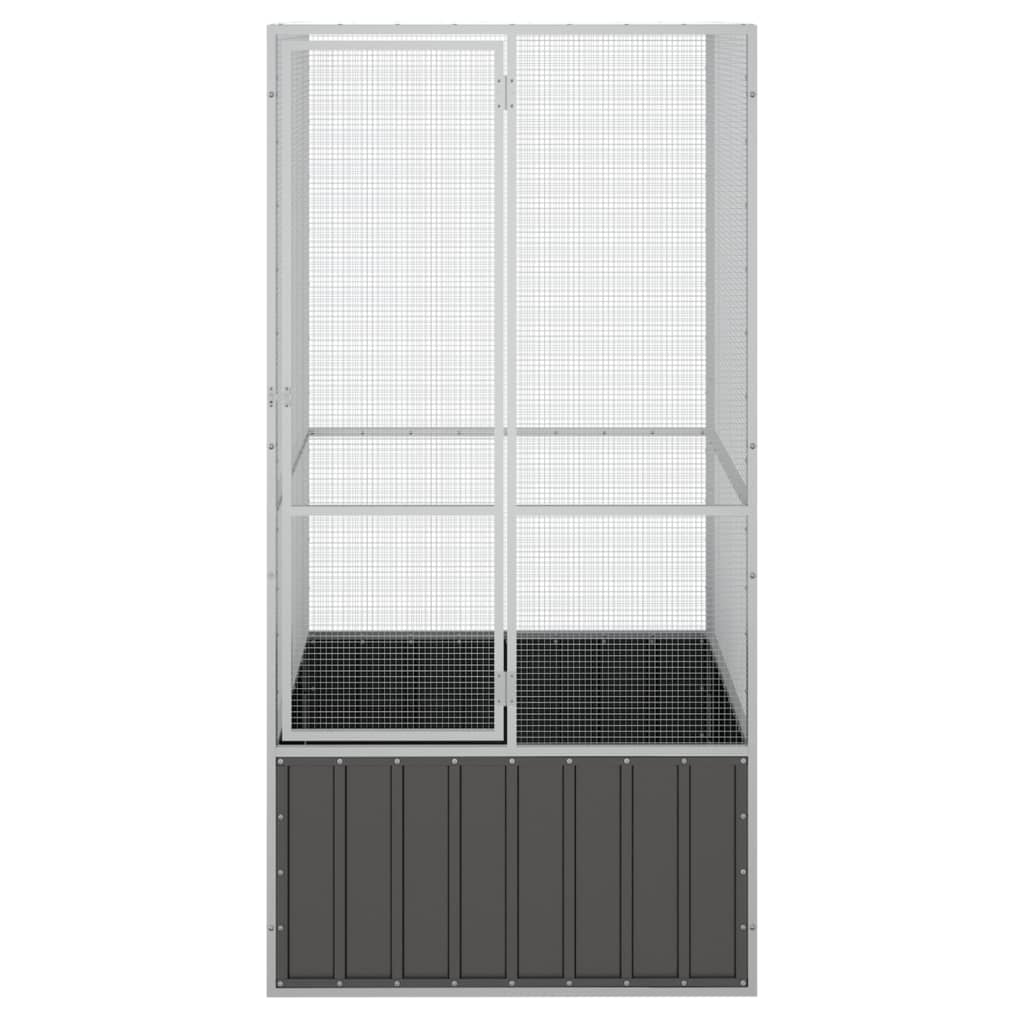 Vidaxl Bird Cage 111x107x211.5 cm Colore antracite in acciaio zincato