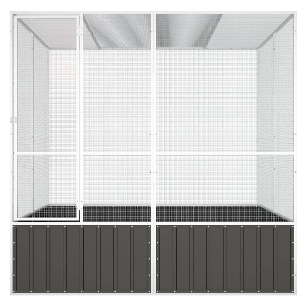 Vidaxl Bird Cage 213.5x217.5x211.5 cm Antracite in acciaio zincato