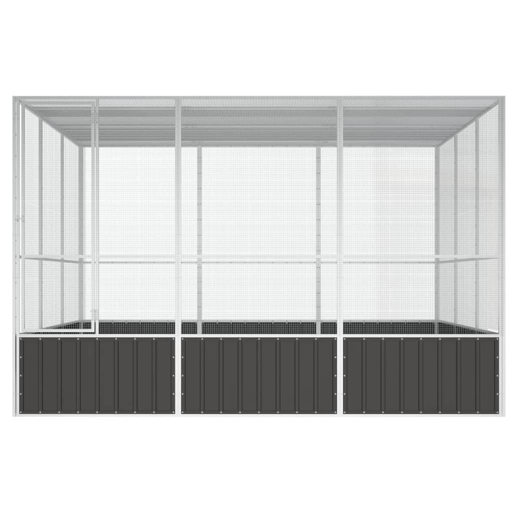 Vidaxl Bird Cage 302.5x324.5x211.5 cm Antracite in acciaio zincato