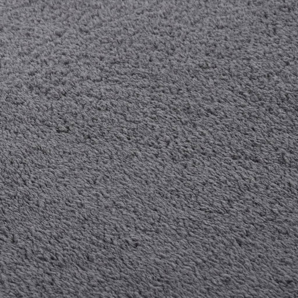 Alfombra Vidaxl lavable Polla corta anti-Slip 160x230 cm antracita