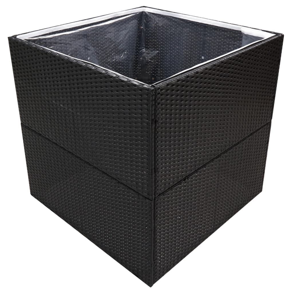 Vidaxl Planning Box 80x80x80 cm Poly Rattan negro