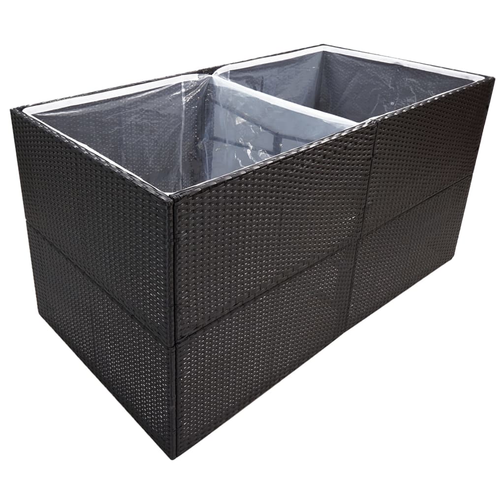 Vidaxl Planning Box 157x80x80 cm Poly Rattan negro