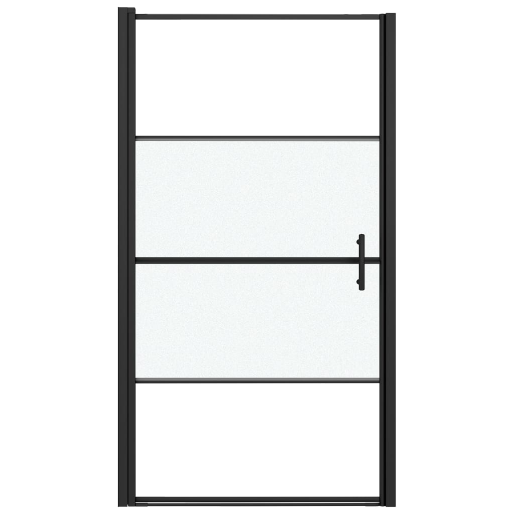 Puerta de ducha Vidaxl medio -mate 100x178 cm de vidrio endurecido negro