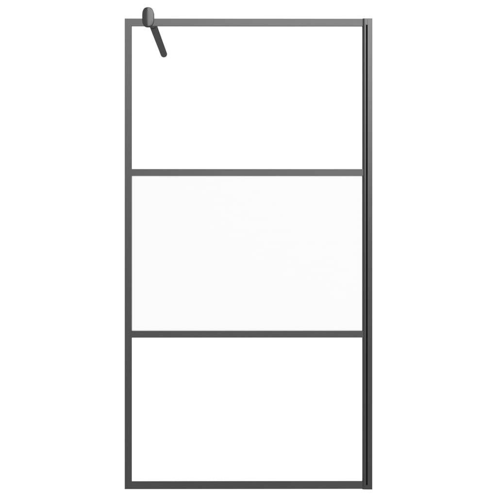 Vidaxl Walk-In Shower Mall 100x195 cm Halfmat ESG Glass Negro