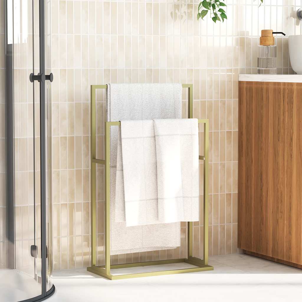 Estante de toalla Vidaxl separada 48x24x78.5 cm de oro de hierro