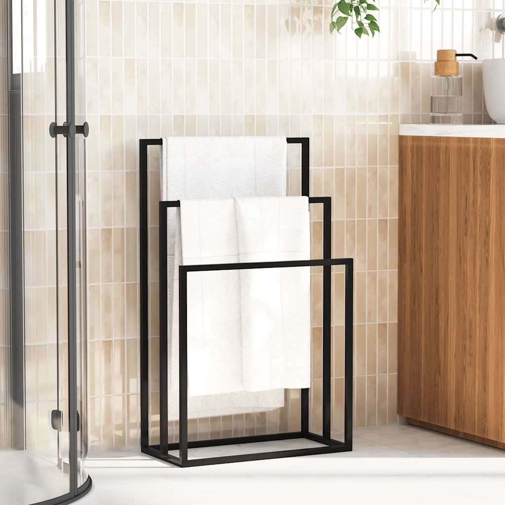 Rack asciugamano Vidaxl staccato 48x24x79 cm di ferro nero