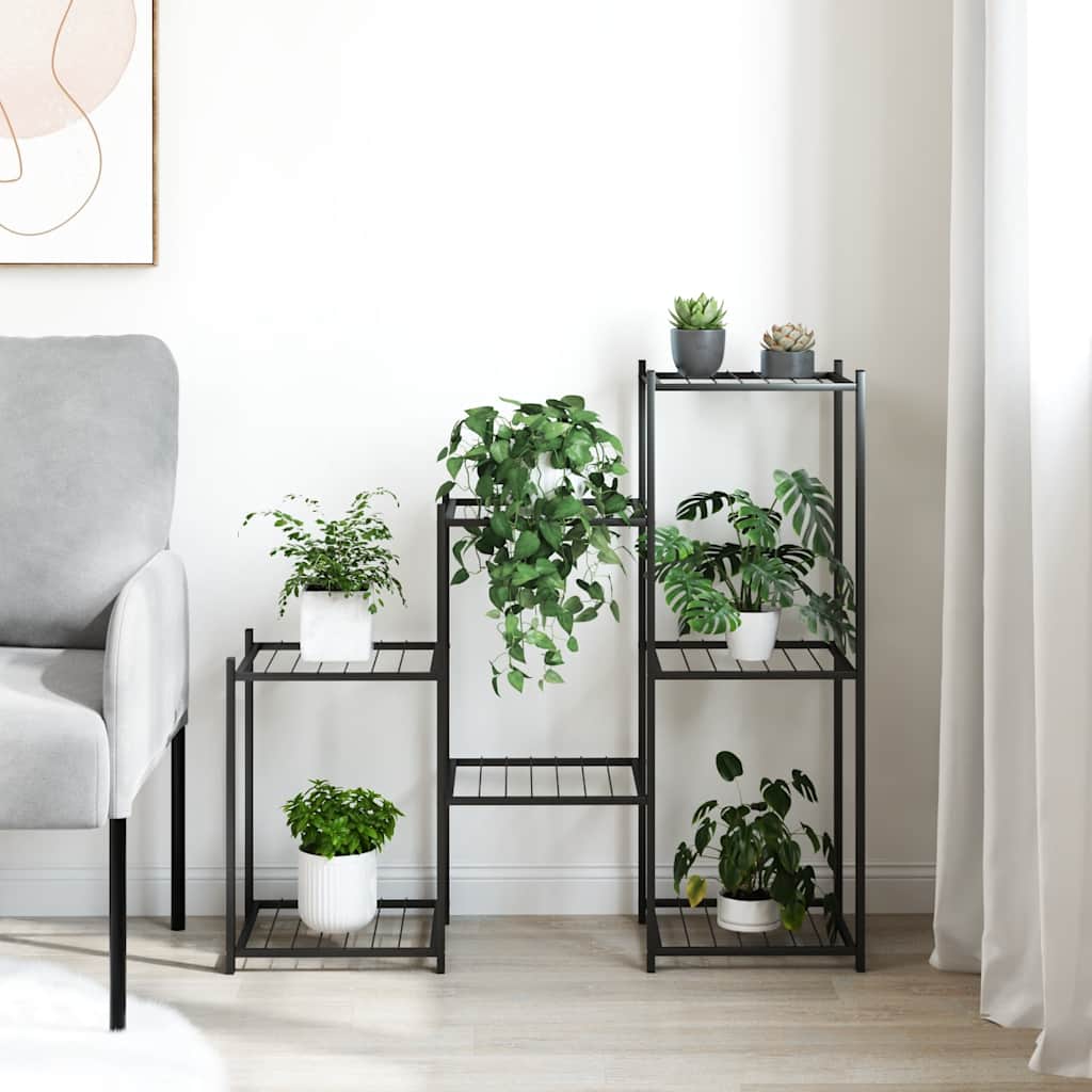 Vidaxl Flower Standard 83x25x80 cm de hierro negro