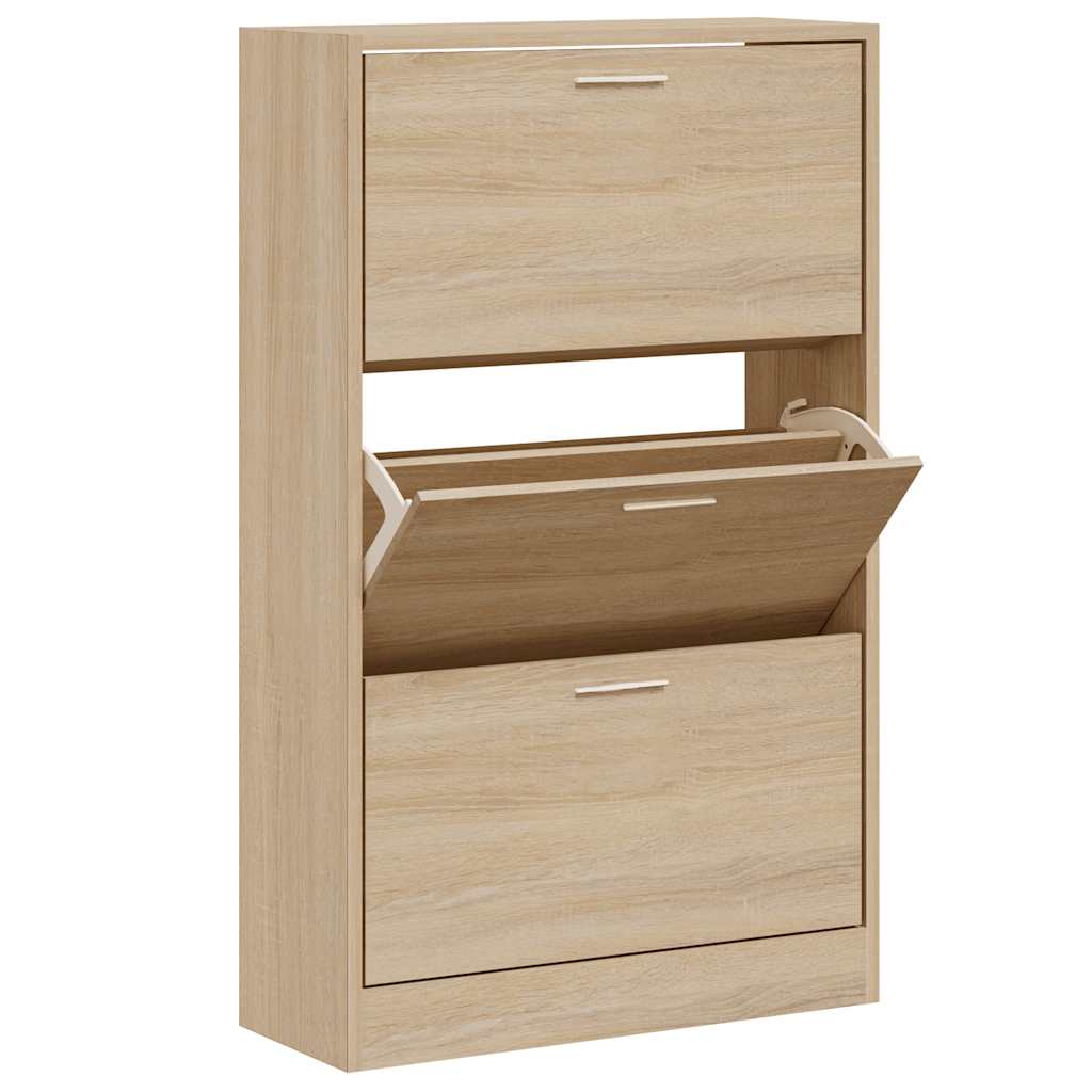Gabinete de zapatos Vidaxl 63x24x103 cm de madera propiedad de Oak de Oak