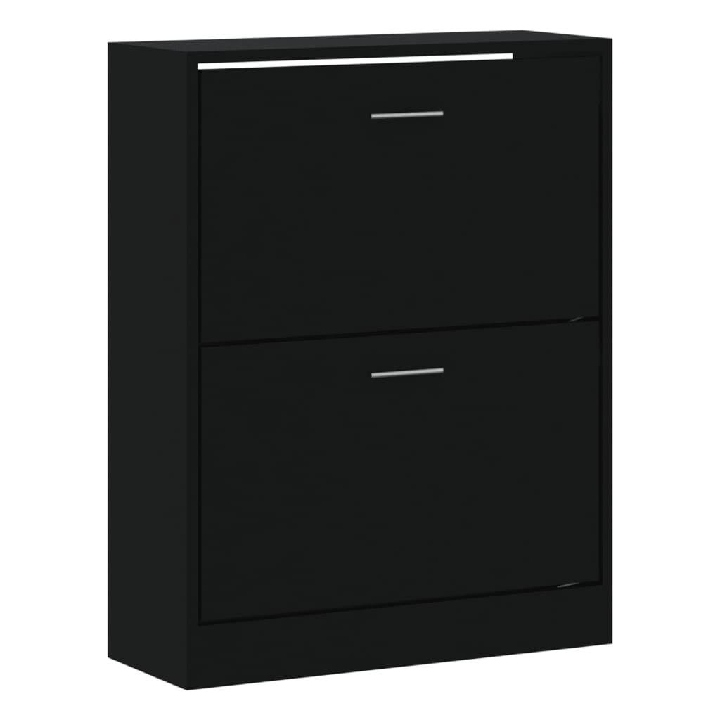 Vidaxl Cabinet da scarpe 63x24x81 cm Proprieted Black