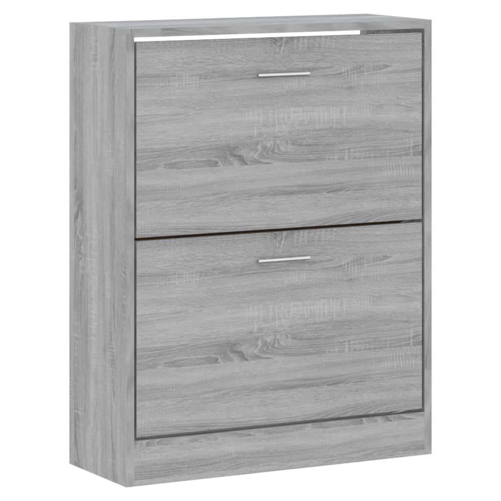 Gabinete de zapatos Vidaxl 63x24x81 cm de madera procesada Sonoma gris