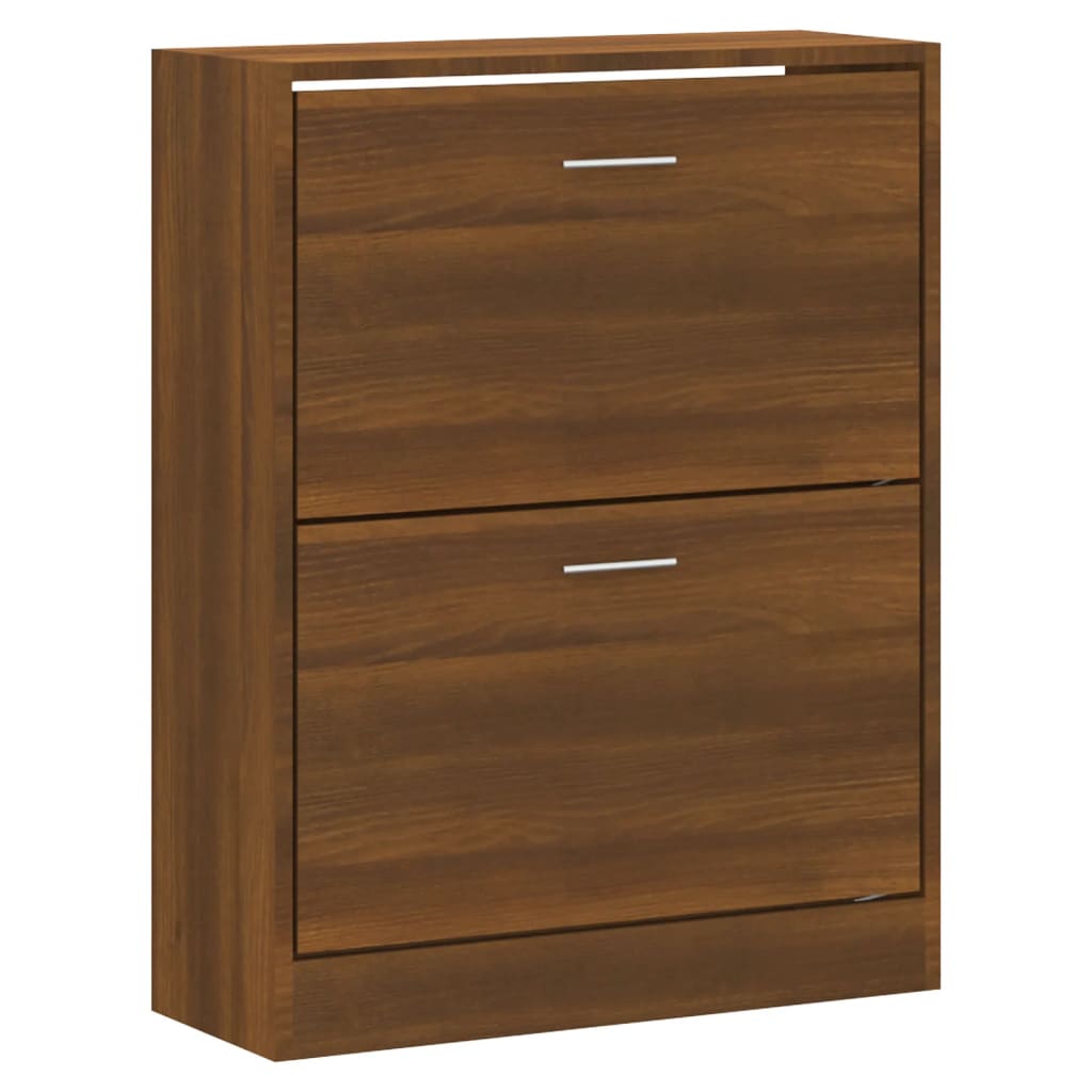 Gabinete de zapatos Vidaxl 63x24x81 cm Color de roble marrón de madera propiedad