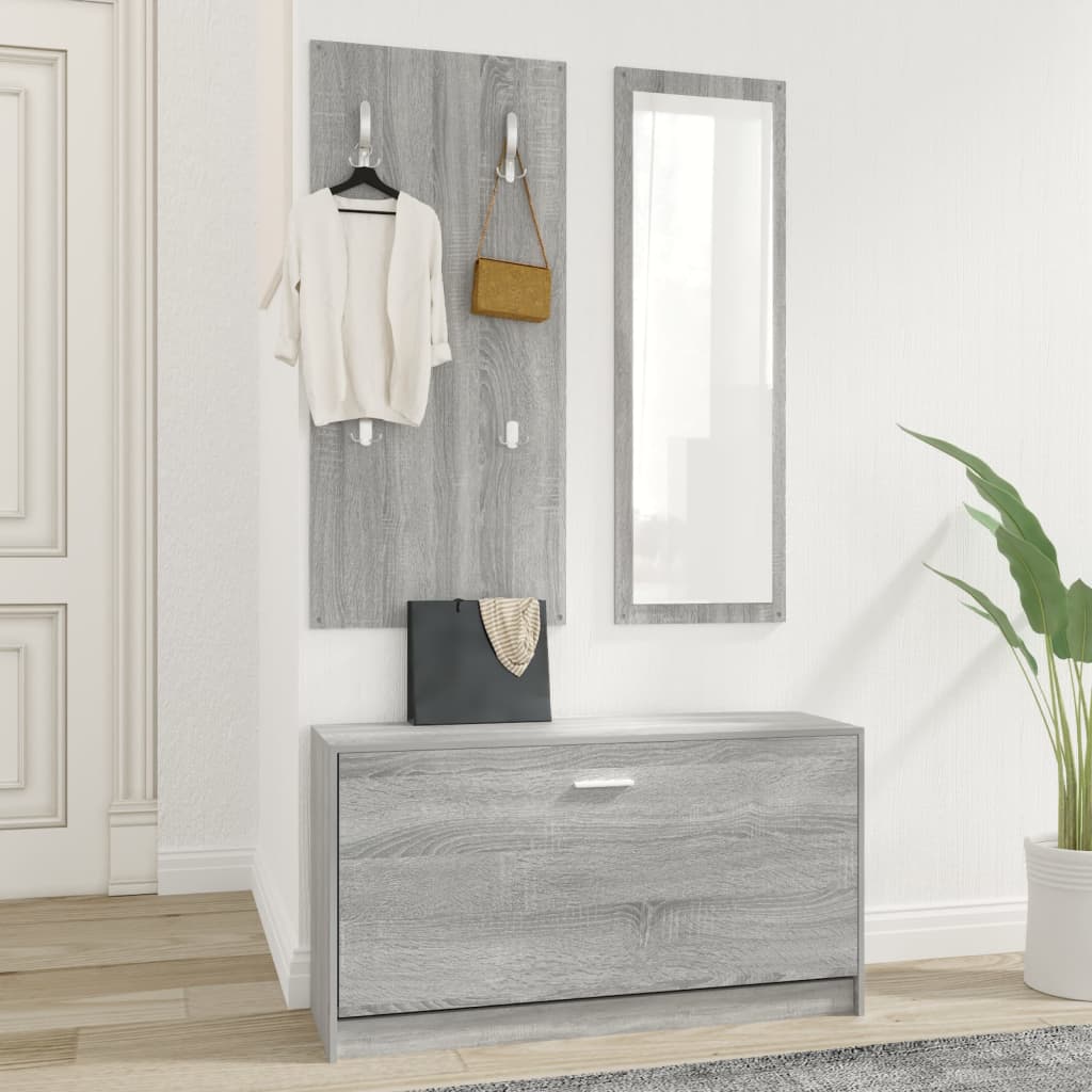 VIDAXL SET SET SET 3 in 1 Oak Sonoma Grey Grey