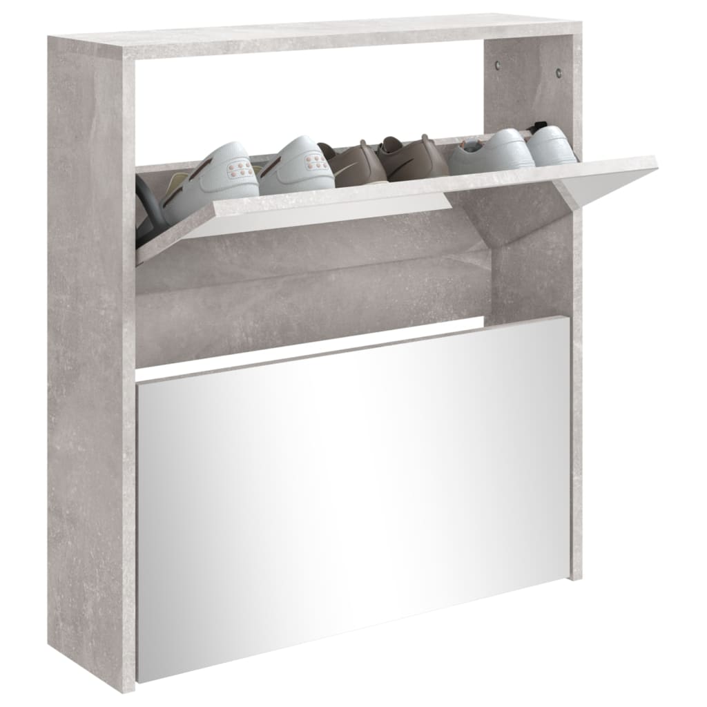 Gabinete de zapatos Vidaxl con espejo 2 capas de 2 capas 63x17x67 CM Precio de concreto