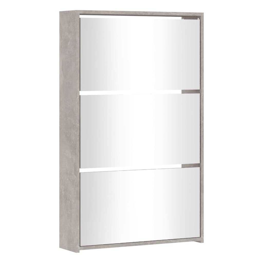 Gabinete de zapato Vidaxl con espejo 3 capas 63x17x102.5 cm Precio de concreto