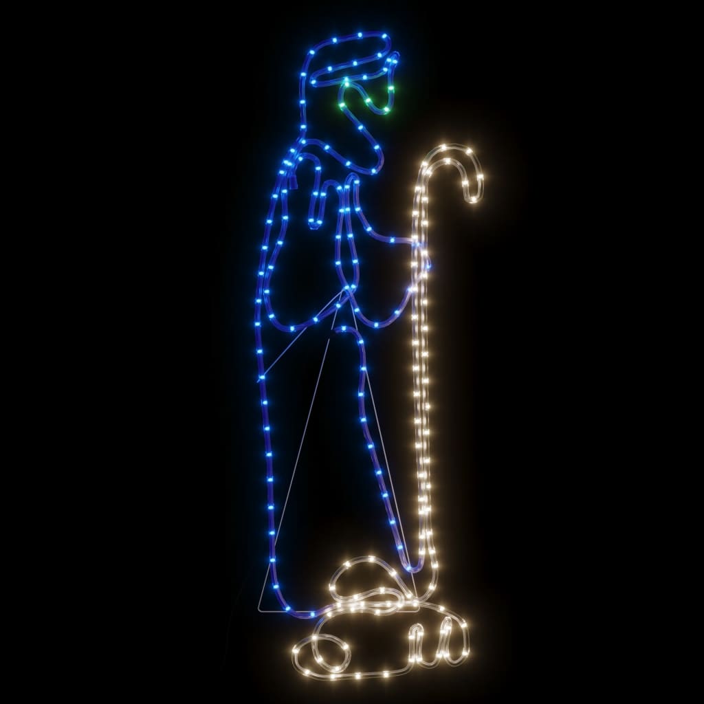 Vidaxl Figure di Natale Shepherd e Lam con 168 LED 102.5x35 cm