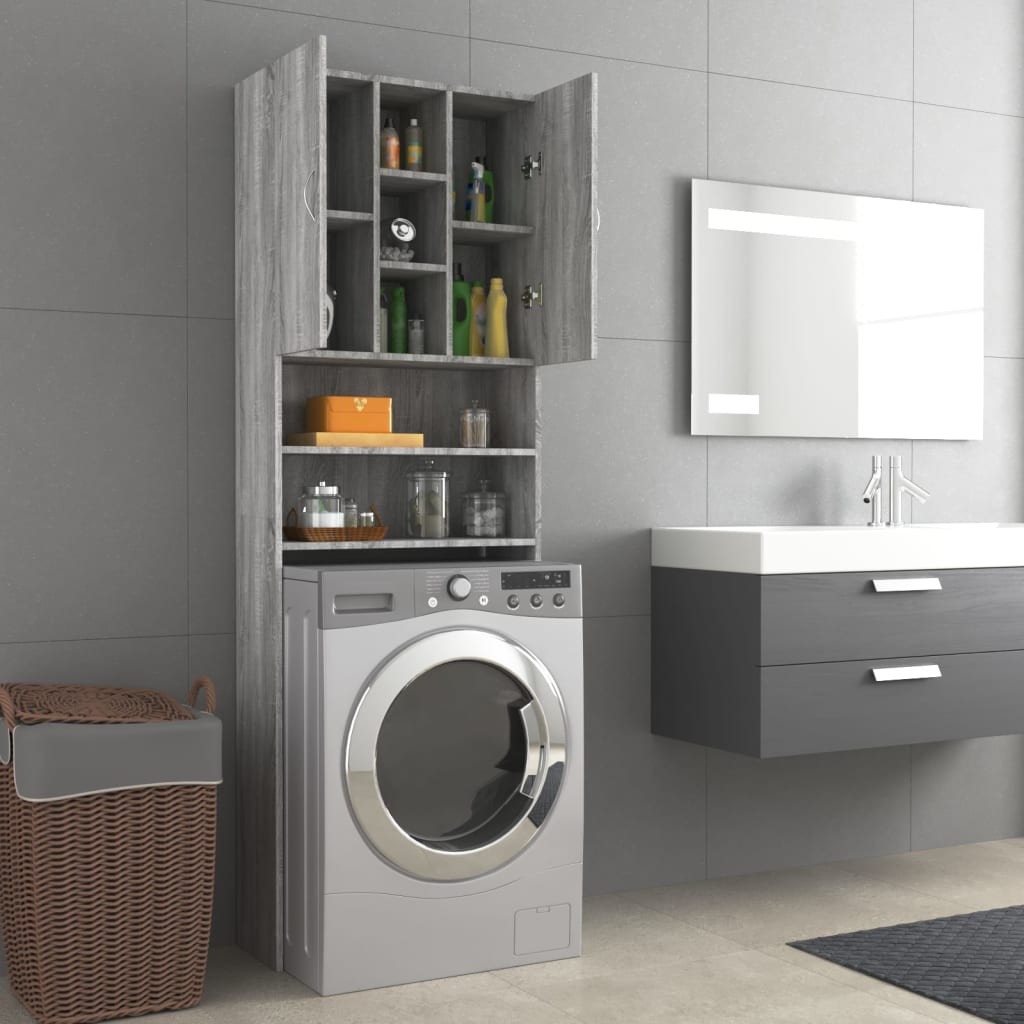 Vidaxl Washing Machine Cabinet 64x25.5x190 cm Oak Sonoma Grey Colorato