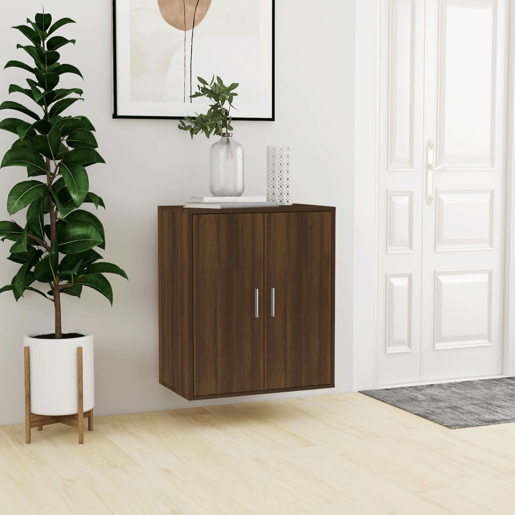 Gabinete de zapatos Vidaxl 60x35x70 cm Corte de madera de madera de roble de madera