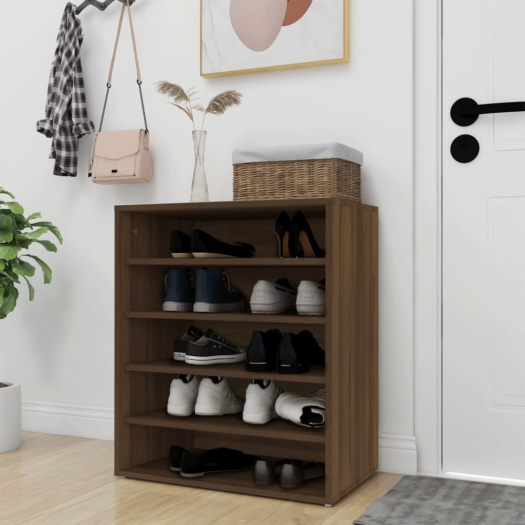 Gabinete de zapatos Vidaxl 60x35x70 cm Corte de madera de madera de roble de madera