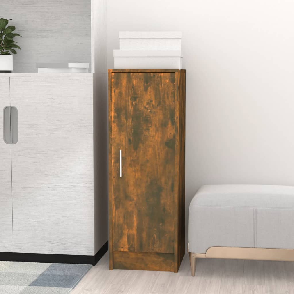 Gabinete de zapatos Vidaxl 32x35x92 cm de madera propiedad de roble ahumado