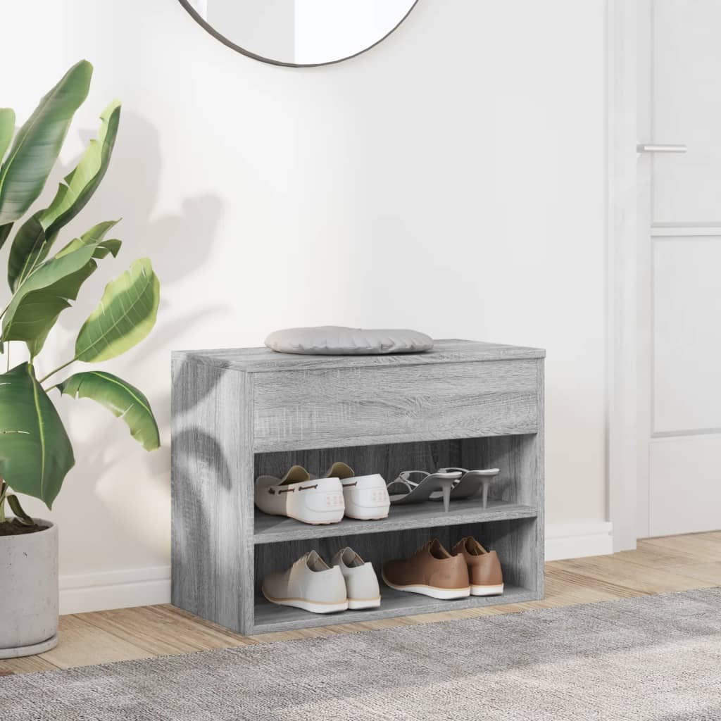 Vidaxl Shoes Bank 60x30x45 cm de madera de madera propiedad de Oak de Oak