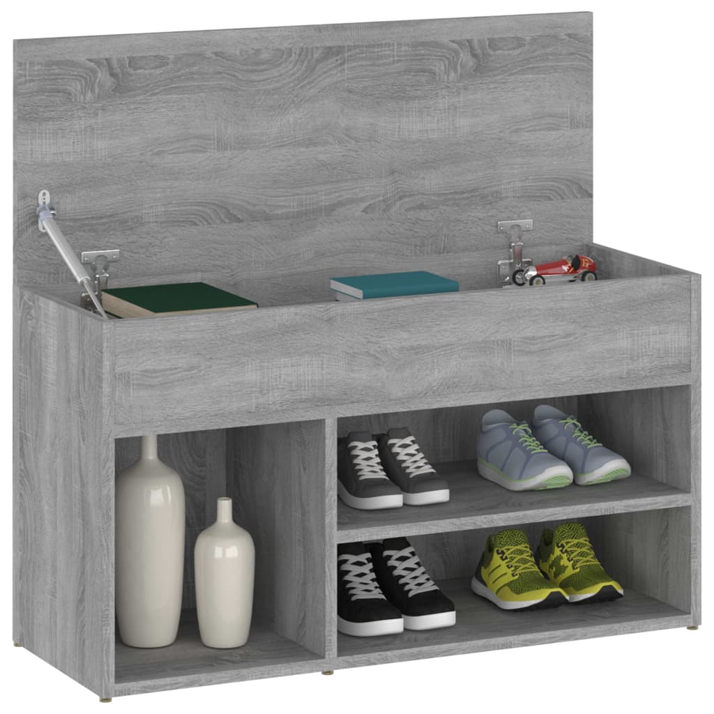 Sofá de zapatos Vidaxl 80x30x45 cm de madera procesada gris sonoma roble coloreed