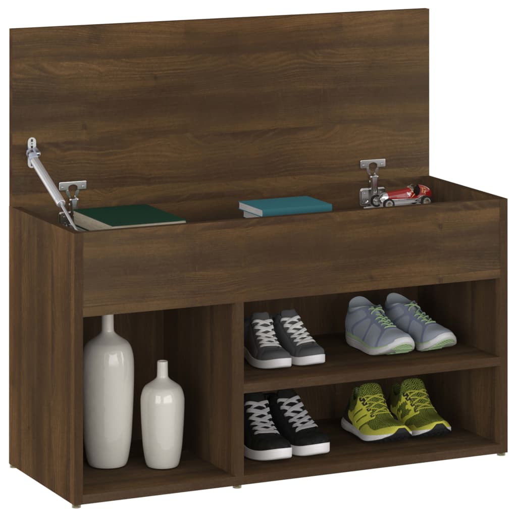 Sofá de zapatos Vidaxl 80x30x45 cm Color de roble de madera procesada